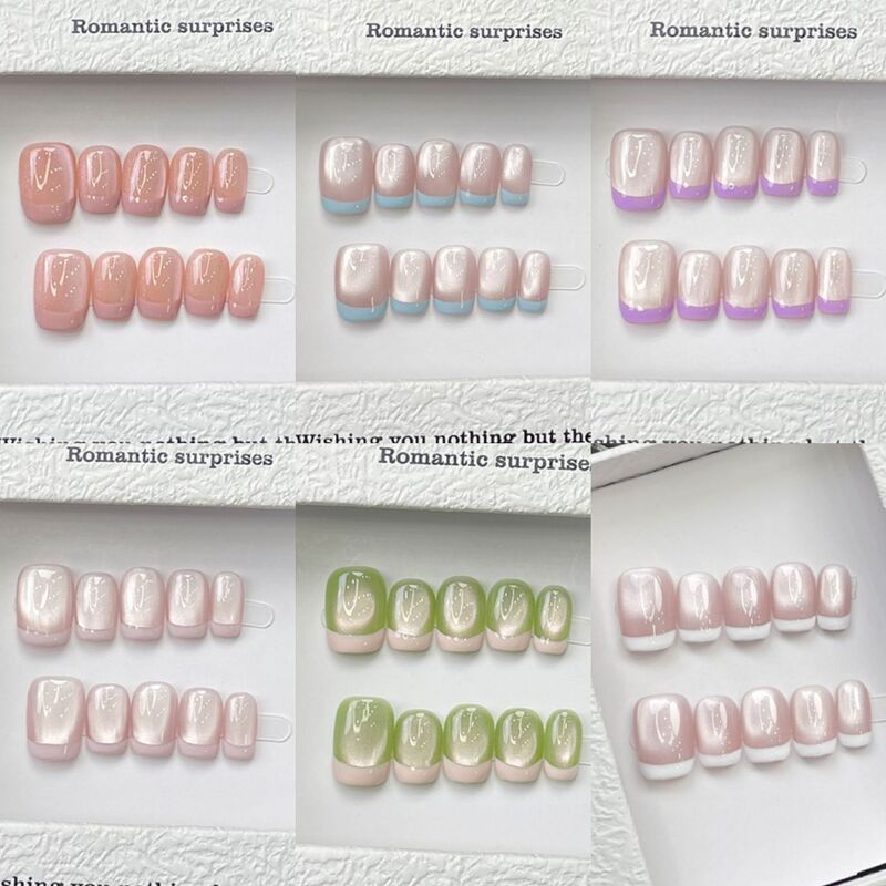 Spring and Summer High-End Whitening Combination Wearable Nails, Sparkling Hot Girls, Pure Lust Style, Mid-Length Removable Wearable Nails