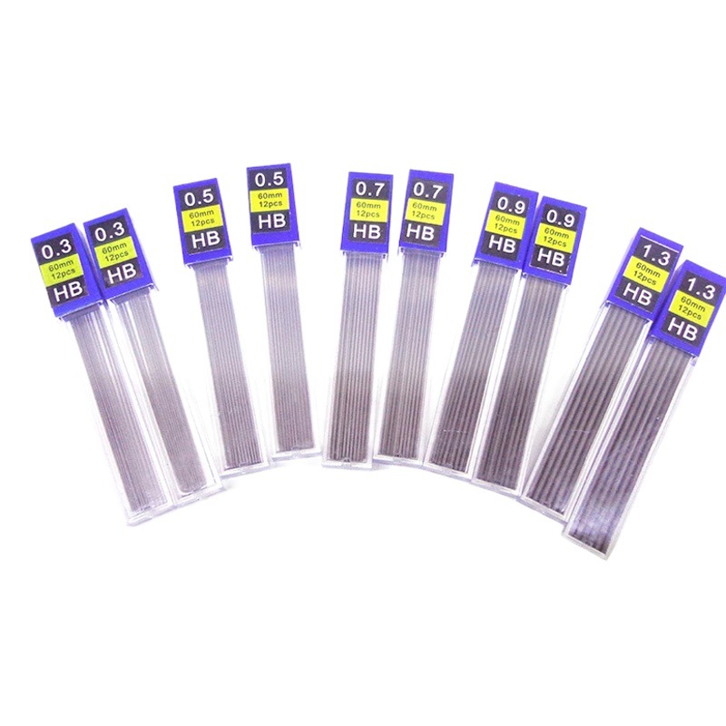 0.3/0.5/0.7/0.9/1.3mm automatic pencil refill HB resin movable pencil refill writing supplies