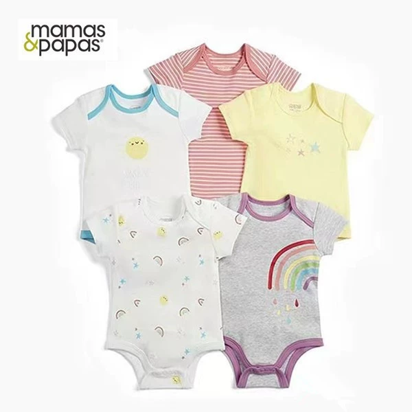 Мама и папа Мamas&papas производитель весна, осень и лето чистый хлопок детская одежда с длинным рукавом и коротким рукавом треугольник хамер 5 предметов сумка