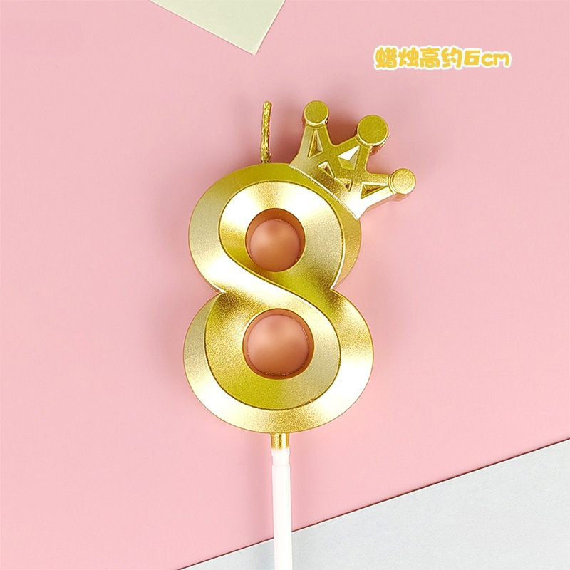 Creative Cartoon Gold Number Candle - Baby First Cake Decoration Birthday Party Supplies_voghion.com