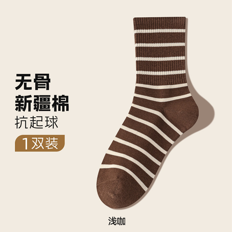 诸暨袜子纯棉女抑菌防臭木耳边堆堆袜松口不勒脚中筒袜抗起球女袜|undefined