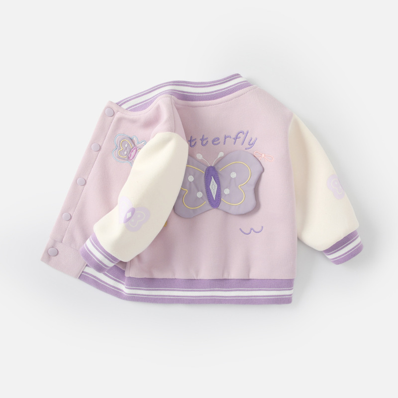 Girls' Jacket Spring and Autumn 2026 New Style Baby Girl Autumn Clothing Infant Baseball Jacket Cardigan Sweatshirt Girls' Jacket Spring and Autumn 2026 New Style Baby Girl Autumn Clothing Infant Baseball Jacket Cardigan Sweatshirt