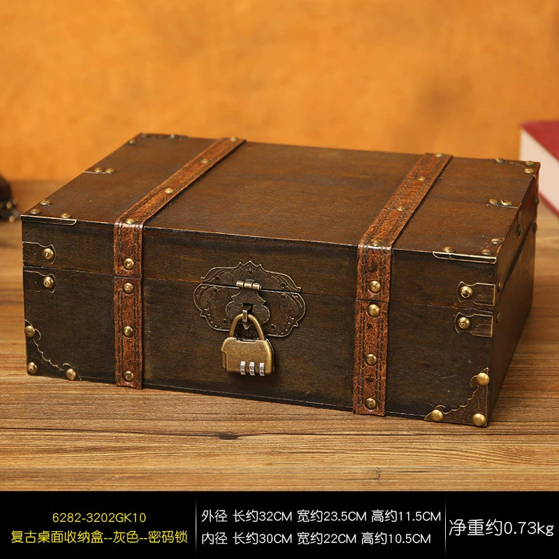 Retro wooden table storage box, wooden box
