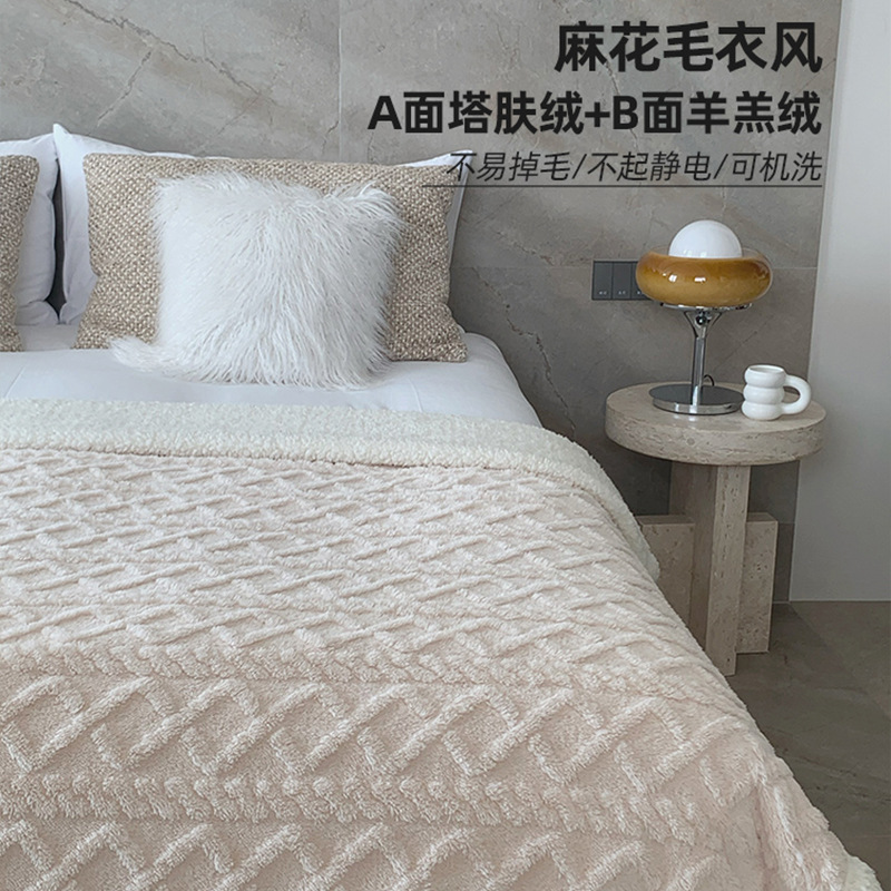 Hermosas mantas cálidas de piel de cordero de cachemire de caemire