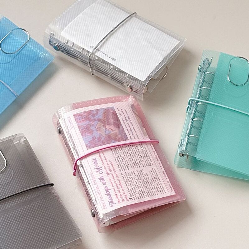 M5 Transparent Loose-leaf Shell Hand Account Storage Book Loose-leaf Mini Portable Sticker Hand Account Book Shell Twill pp Material M5 Transparent Loose-leaf Shell Hand Account Storage Book Loose-leaf Mini Portable Sticker Hand Account Book Shell Twill pp Material
