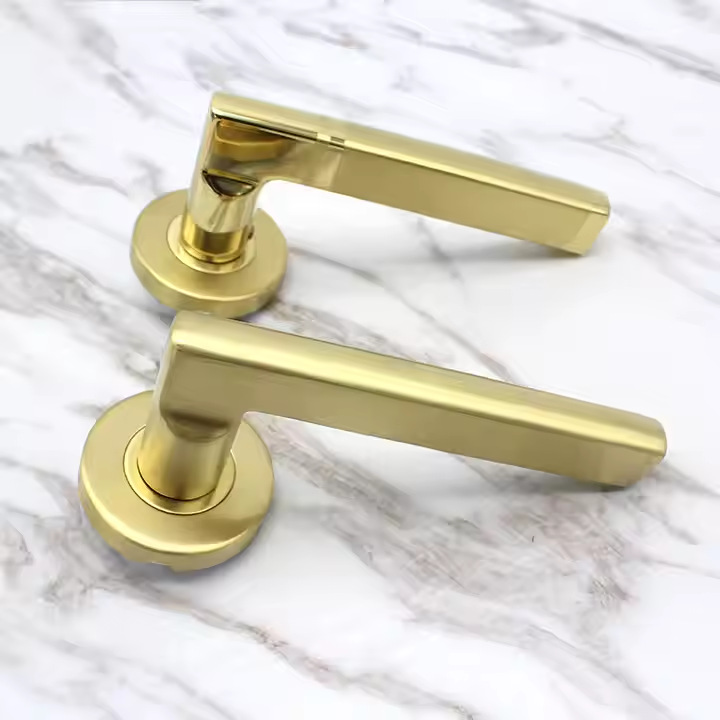 304 puertas de acero inoxidable dibujadas general conjunto completo de manijas de cerradura multicolor personalizado imitación de manijas de puerta de ángulo recto