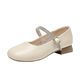 Sheepskin Shallow Mouth Single-layer Shoes Women's 2024 New Summer Fairy Mary Jane Shoes with Rhinestone Soft Sole Genuine Leather Shoes