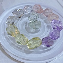 天然多宝水晶随形散珠粉水晶唐八棱DIY配件黄水晶糖块紫水晶八角