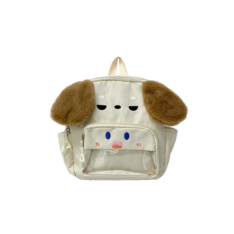 Jardín de infantes bebé mochila pequeña caricatura lindo cachorro mochila para niños y niñas nueva ventana transparente mochila para niños