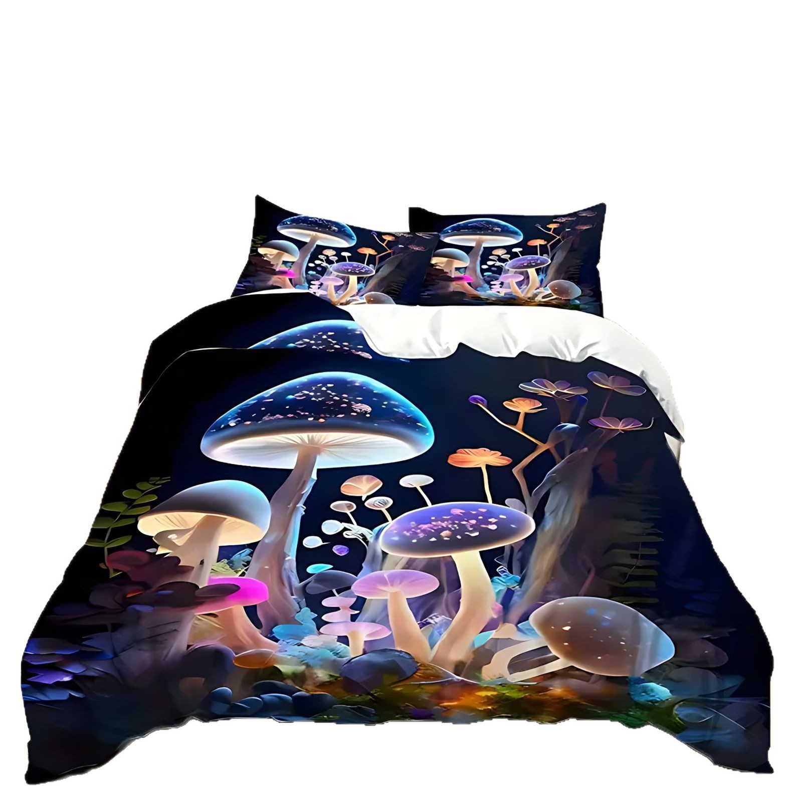 TUME / JIT transfronterizo fantasía hongos plantas molidas de alta definición digital impresión set de edredón se puede diseñar
