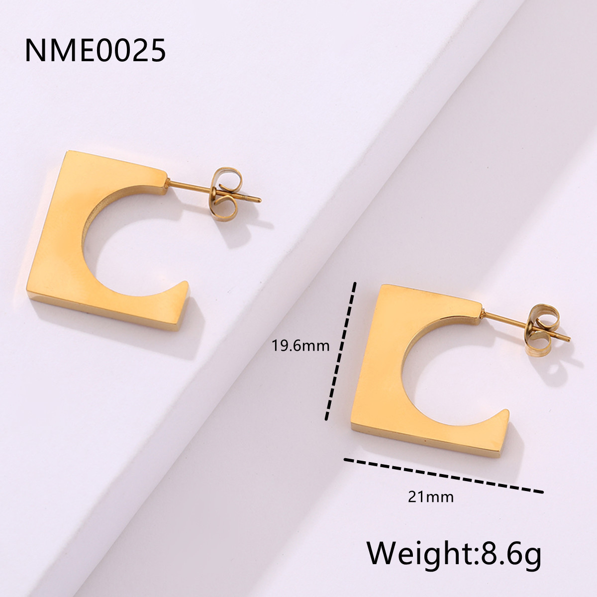 10g Weight Earrings Classification 1 Pair Quantity Daily, Shopping Occasion Stainless Steel Material Geometric, Heart Shape Pattern Women's Gender Plating Design Retro Style 1 Pair Retro Lady Geometric Heart Shape Plating Stainless Steel Earrings 1