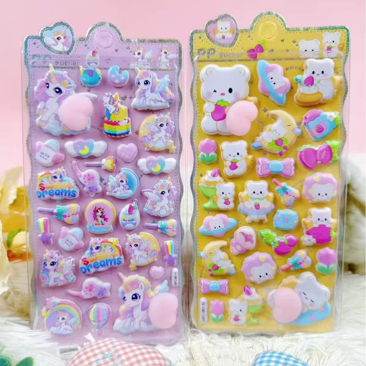 Three dimensional cartoon sticker, rainbow phone case, gradient