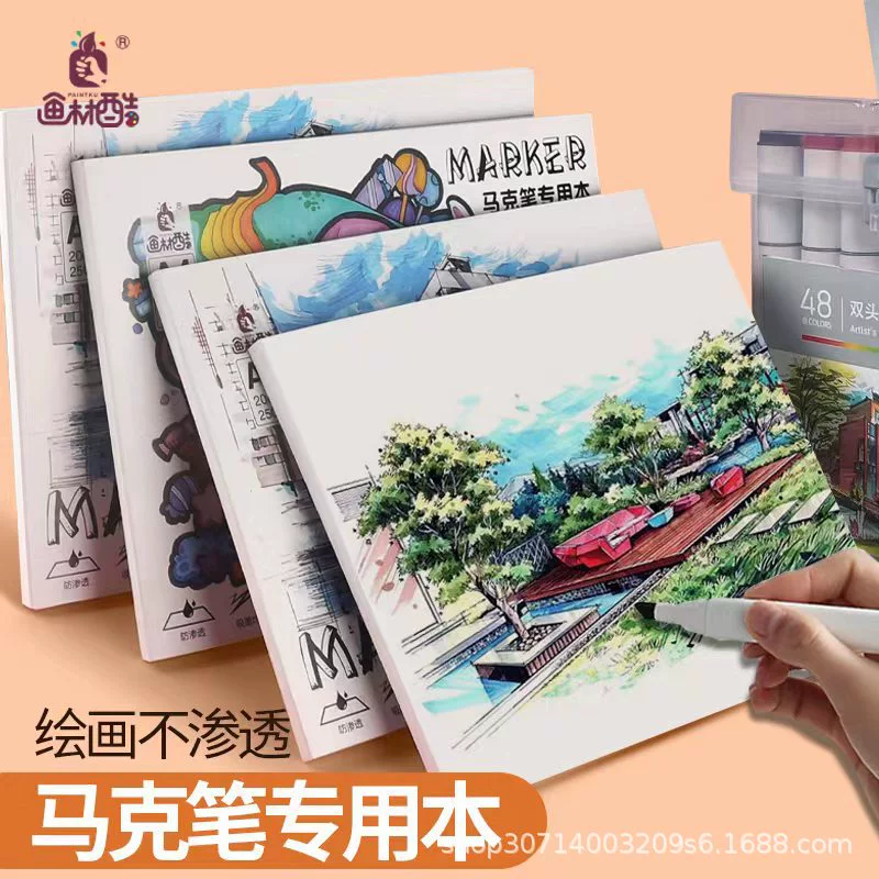 Marker, book with pictures, increased thickness, hand painting