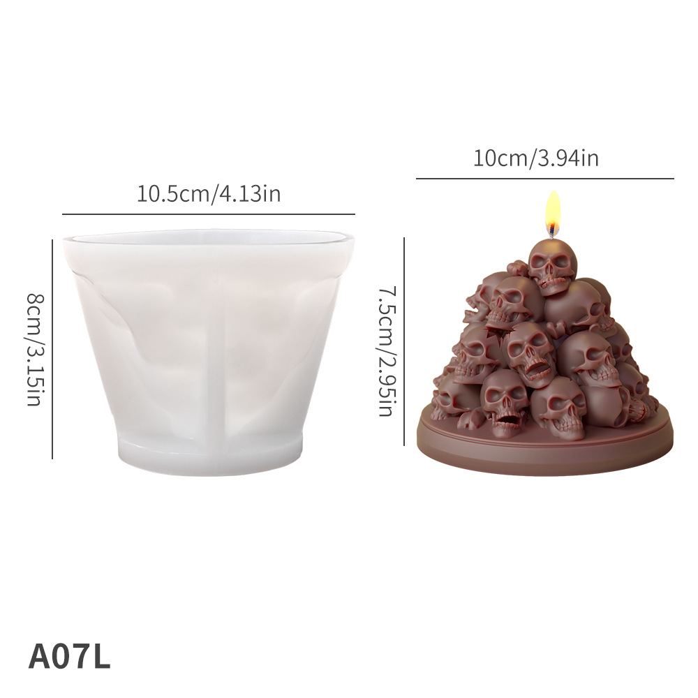A07L 작은 해골 더미 실리콘 몰드