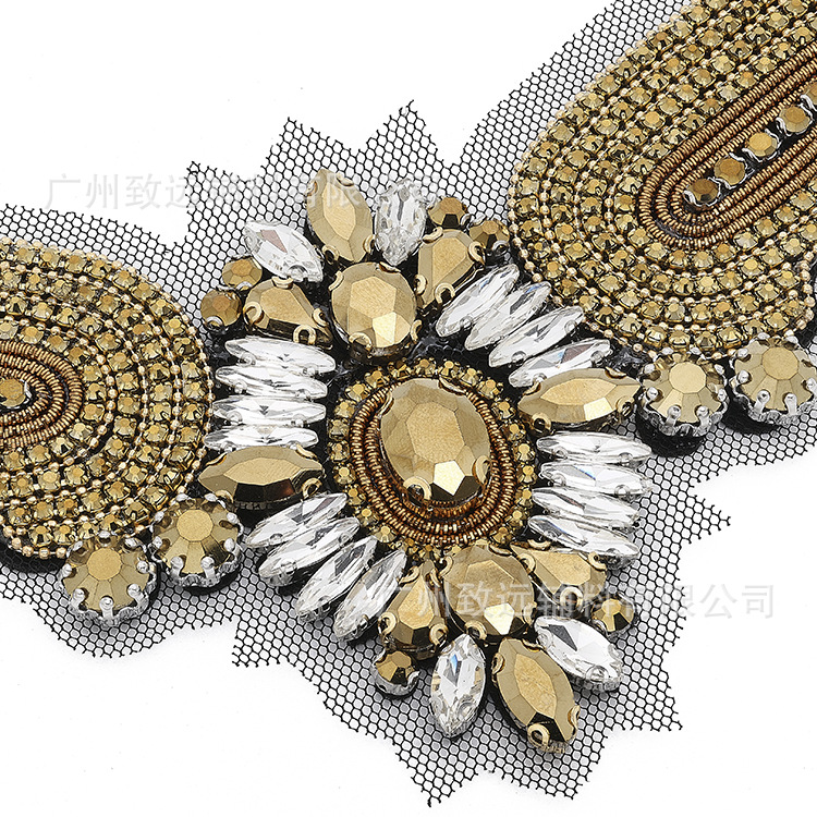 Accesorios versátiles de alta gama para decoración de ropa y bolsos, con bordado indio de seda y diamantes, diseño de alas de corazón, hechos a mano, materiales para bricolaje transfronterizos. image 5