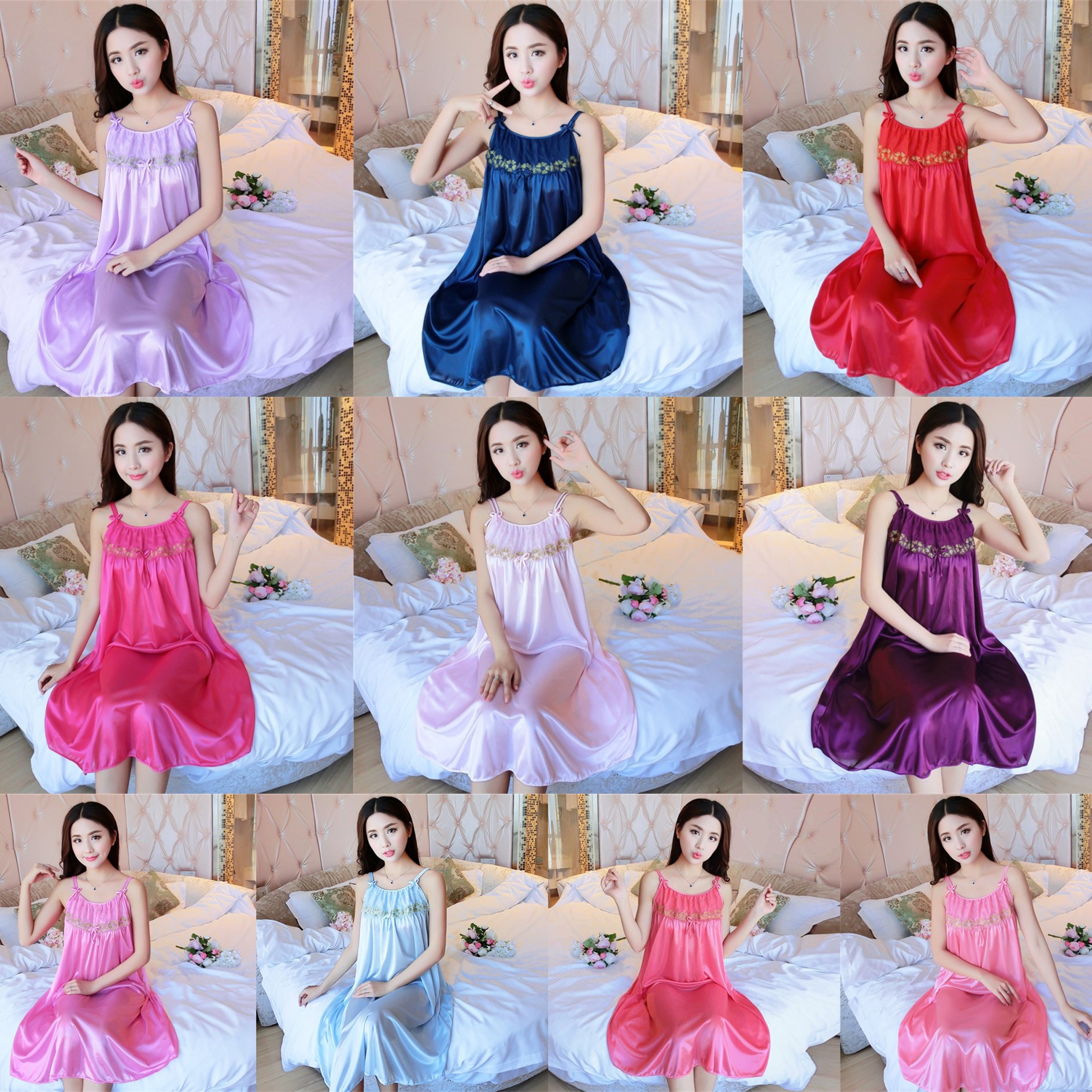 2023 camisón de seda de hielo de verano para mujer delgada y sedosa seda de hielo de mediana edad sexy suave cómodo pijamas para mujer ropa de hogar