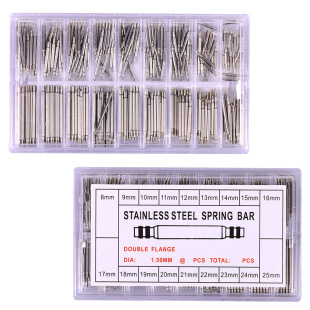 Watch Accessories Stainless Steel Boxed Lugs, about 360 Pieces in White Box Raw Ear Spring Rods 8-25mm Multi-Size