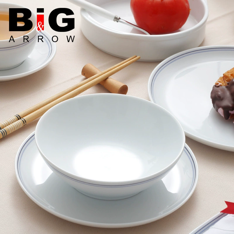 Navy blue stripe edge tableware set can be purchased separately to support mixed batches
