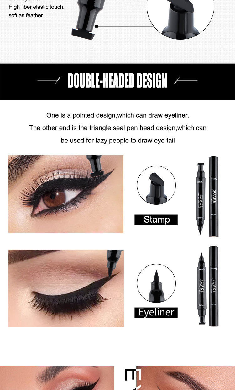 SUAKE Two-in-one seal eyeliner, quick-drying, non-smudging, water-repellent, double-ended eyeliner Specification drawing