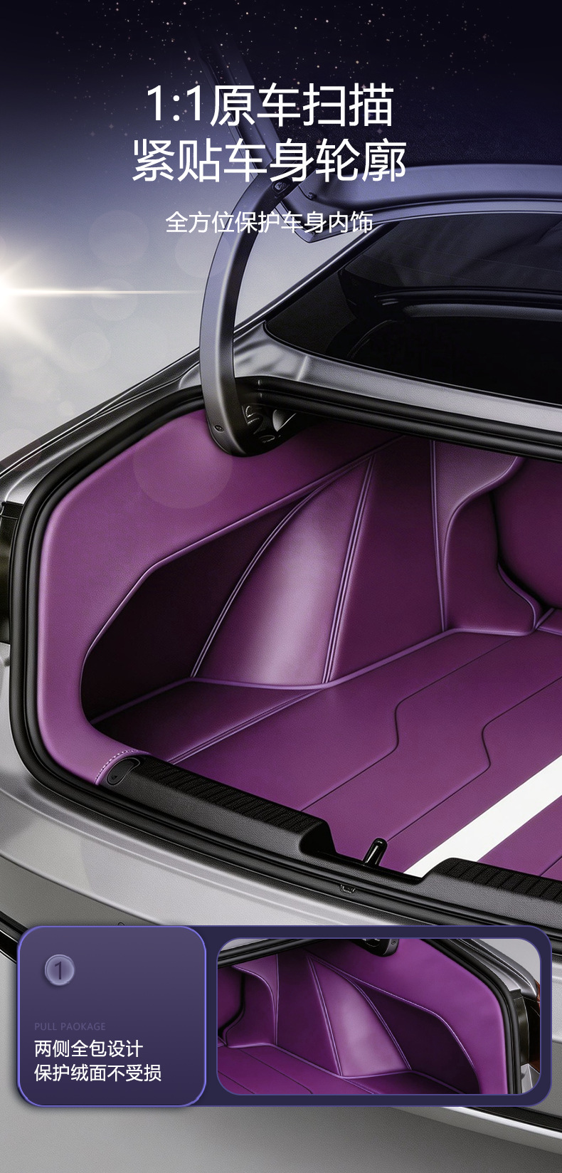 Geely Xingrui Model-Specific Trunk Mat, Waterproof and Dustproof Car Interior Accessory, Eco-Friendly Trunk Mat