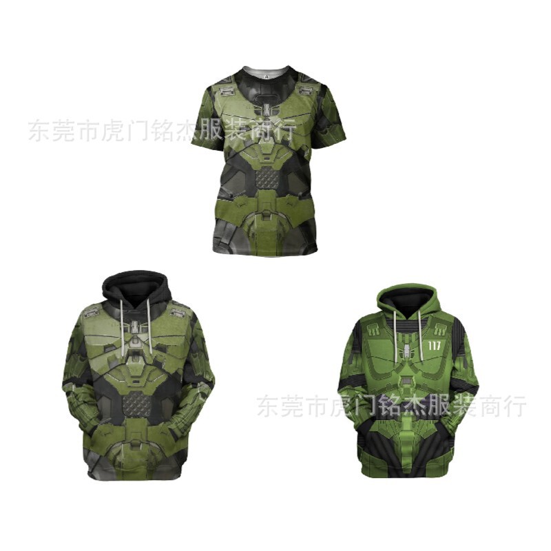 Halo 5 summer new 3D digital printing outdoor sports casual wear lightweight breathable men's T-shirt Halo 5 summer new 3D digital printing outdoor sports casual wear lightweight breathable men's T-shirt