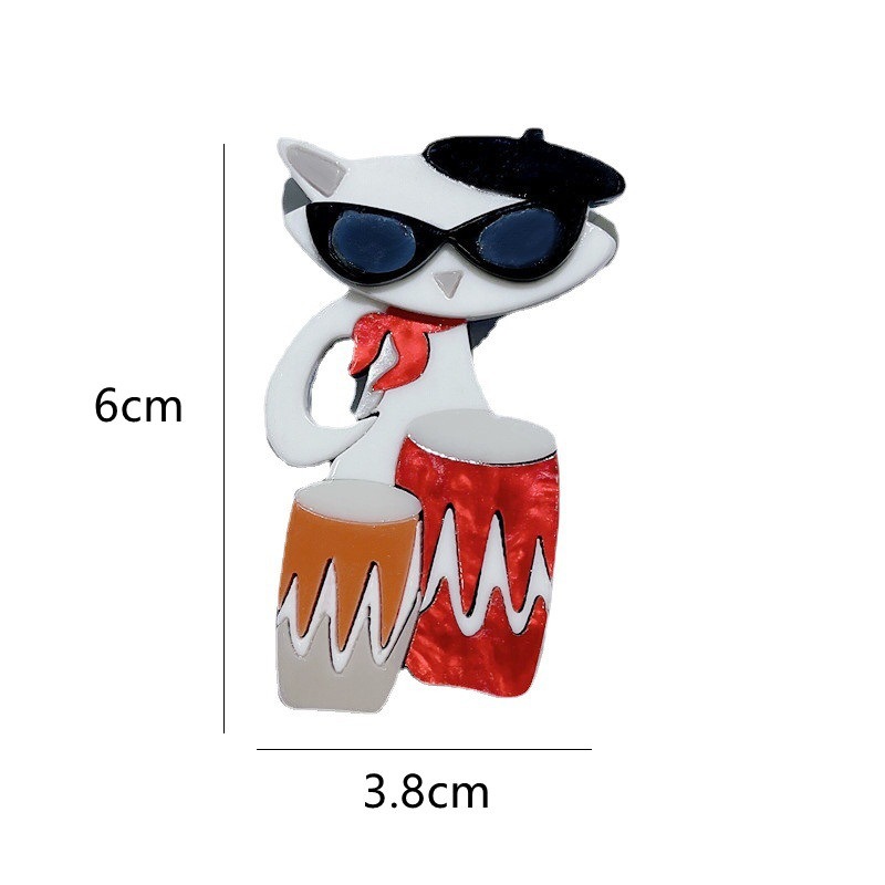 14g Weight Brooches Classification Daily Occasion Acrylic Material Cute Pin Cat Arylic Women'S Brooches