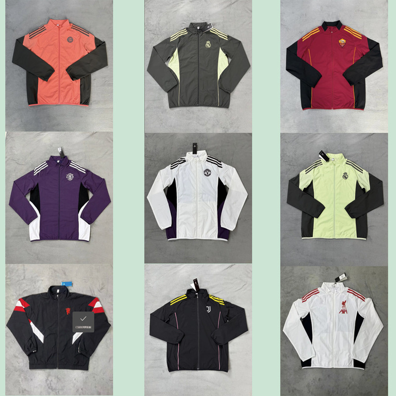 25/26 Windbreaker Real Madrid Juventus Liverpool Bayern Barcelona Manchester United Roma Sports Football Jersey Retro Trend 25/26 Windbreaker Real Madrid Juventus Liverpool Bayern Barcelona Manchester United Roma Sports Football Jersey Retro Trend