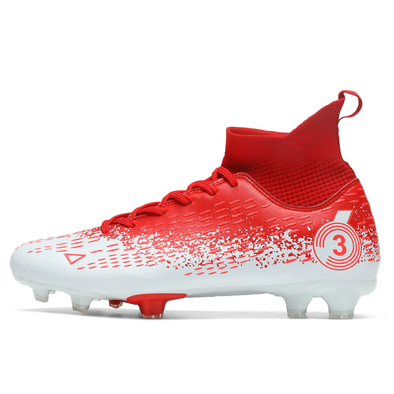 Scarpe da calcio alte in pelle transfrontaliera di grandi dimensioni per ragazzi e ragazze Tf unghie rotte erba artificiale AG allenamento lungo con anatra mandarina_voghion.com