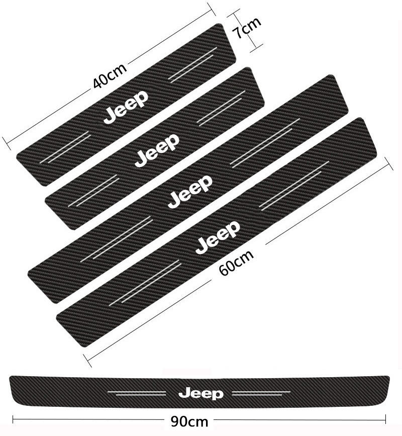 Patrón de fibra de carbono alféizar de la puerta del coche anti-banda de rodadura anti-arañazos puerta del coche pedal protector puerta decorativa alféizar pegatina image 18