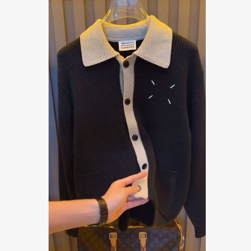 2026 Autumn and Winter New Men's Lapel Knitted Jacket Sweater Cardigan Coat Fashionable Versatile Trendy Men's Outerwear