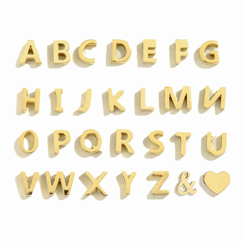 Hot supply stainless steel non-fading letter pendant accessories 26 English letters pendant diy jewelry accessories Hot supply stainless steel non-fading letter pendant accessories 26 English letters pendant diy jewelry accessories