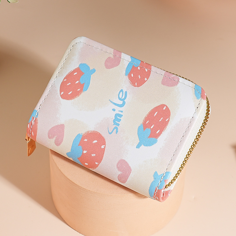 Nuevo lindo viento bolsa de tarjetas de cremallera bolsa de tarjetas para mujeres cartón de dibujos animados tarjeta bancaria bolsa de cambio de tarjeta de crédito