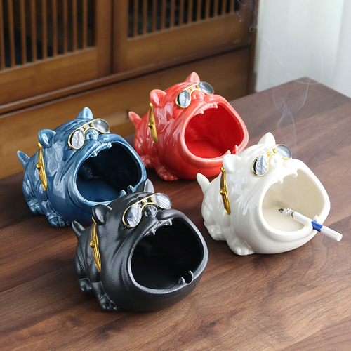 Cross-border foreign trade ashtray creative cartoon orangutan windproof ceramic home living room trend car European wholesale