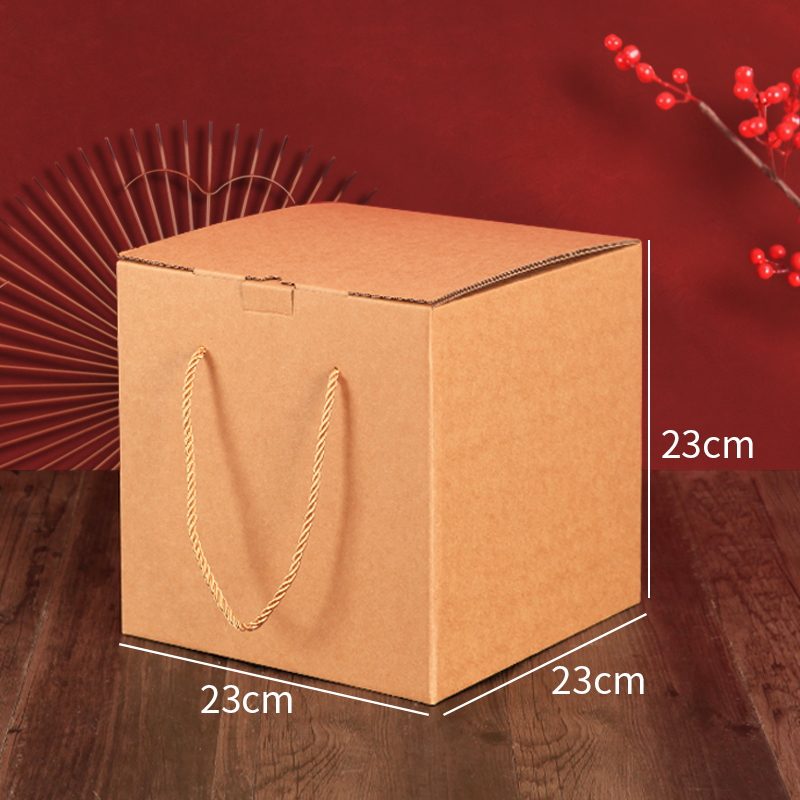 Caja de embalaje de papel corrugado kraft cuadrado caja de regalo de té caja de embalaje exterior caja de regalo kraft portátil caja vacía