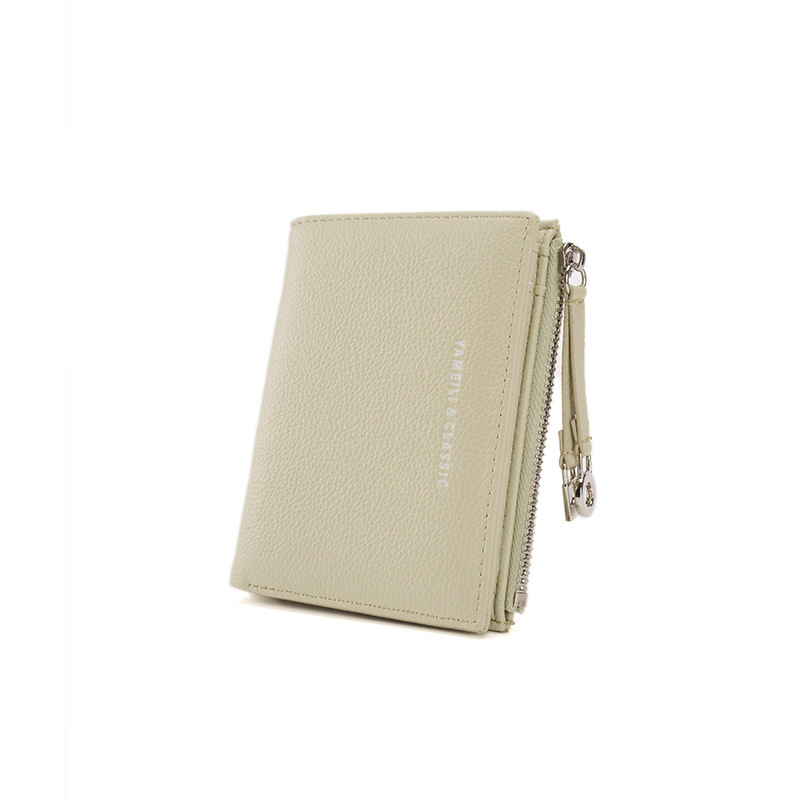 New Women's Wallet Short Solid Color Card Holder 2025 Women's High-End Cross-Border Zipper Coin Purse Source Manufacturer