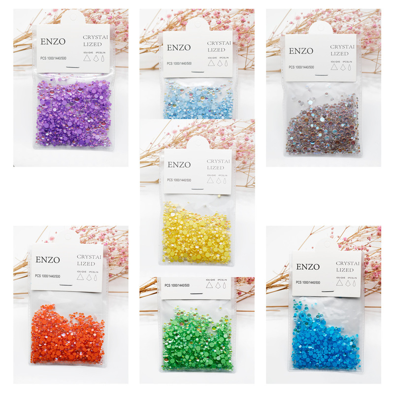 Nail Art Mermaid Beads Candy Round Glass Crystal Cat's Eye Beads Macaron Nail Decoration Candy Beads Accessories