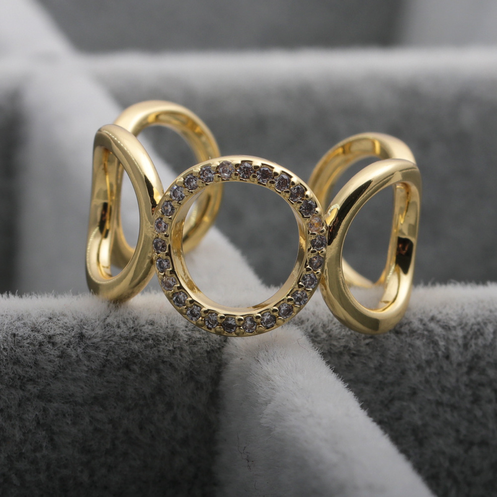 Fashion diamond chain wide openning ring