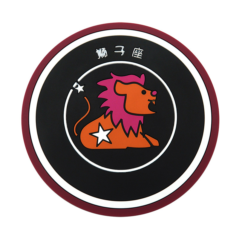 Creativo de dibujos animados doce constelación montaña PVC de goma suave antideslizante estera taza de té de silicona redonda estera de aislamiento