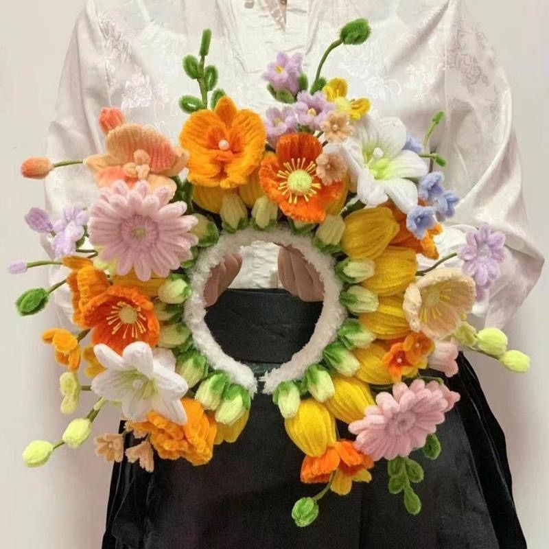 Twisting Stick Handmade DIY Hairpin Material Package Xunbu Women's Hairpin Hair Hoop Bouquet Finished Product as a Gift for Friends and Besties