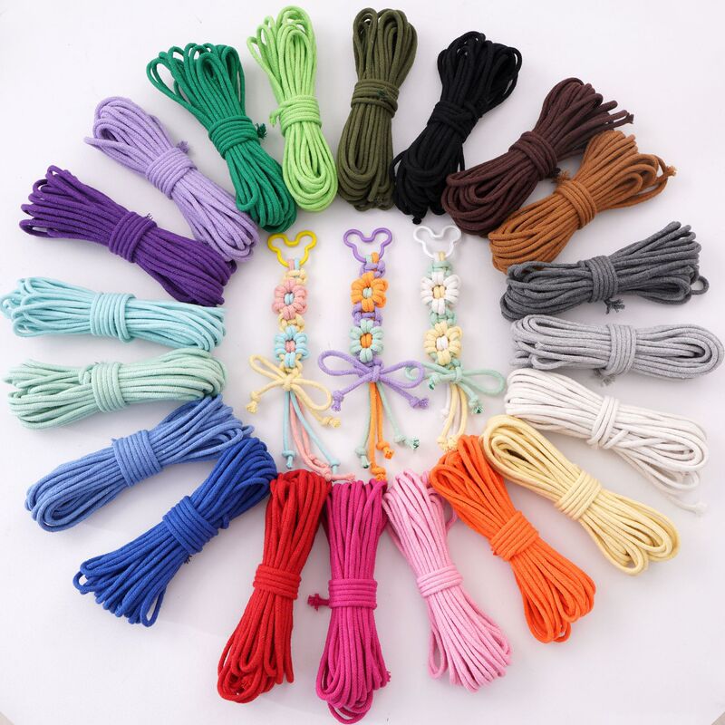 4mm Core-Wrapped Cotton Single-Color Braided Rope Decoration Handmade DIY Braided Cotton Rope Jewelry Crafts Keychain Materials 4mm Core-Wrapped Cotton Single-Color Braided Rope Decoration Handmade DIY Braided Cotton Rope Jewelry Crafts Keychain Materials