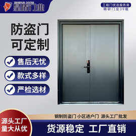 钢制入户防盗门办公室门工程门间门隔音门双开钢制防盗门平开门