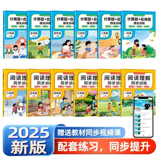 2025计算题应用题强化训练+阅读理解同步训练1-6年级上下册人教版