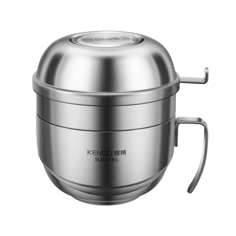 316 caja de almuerzo de acero inoxidable con cubierta de tazón de fideos de grado alimenticio para estudiantes de oficina comedor de platos de arroz especiales