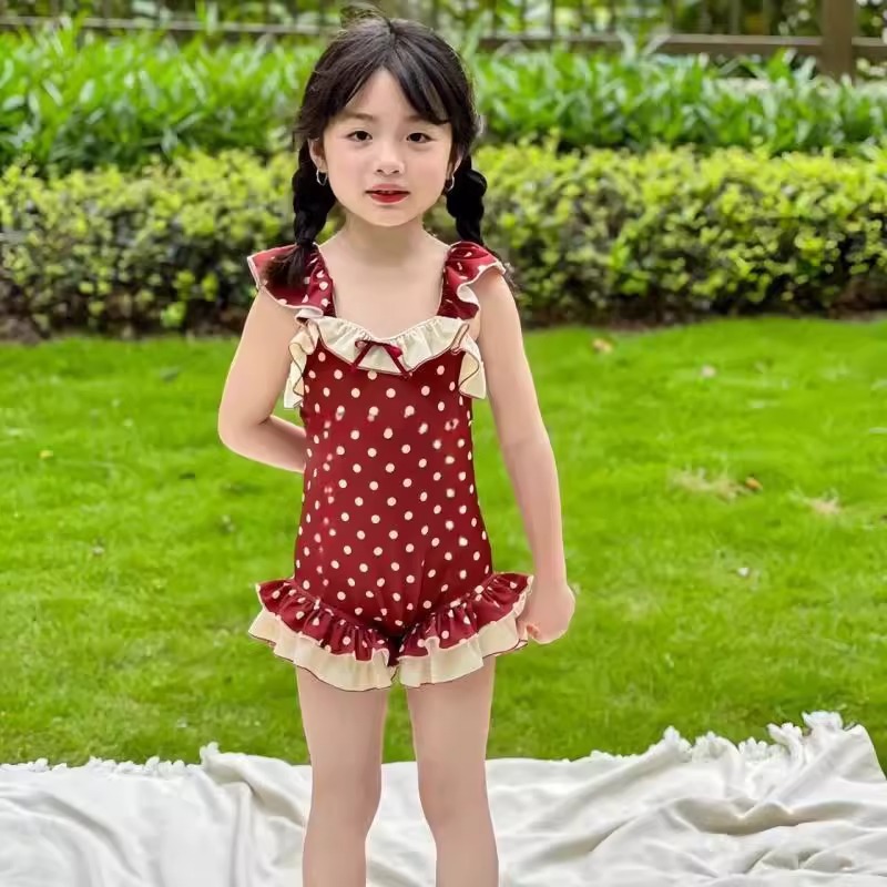 女小童泳衣夏季新款儿童连体式泳装小女孩韩系速干游泳衣度假泳装