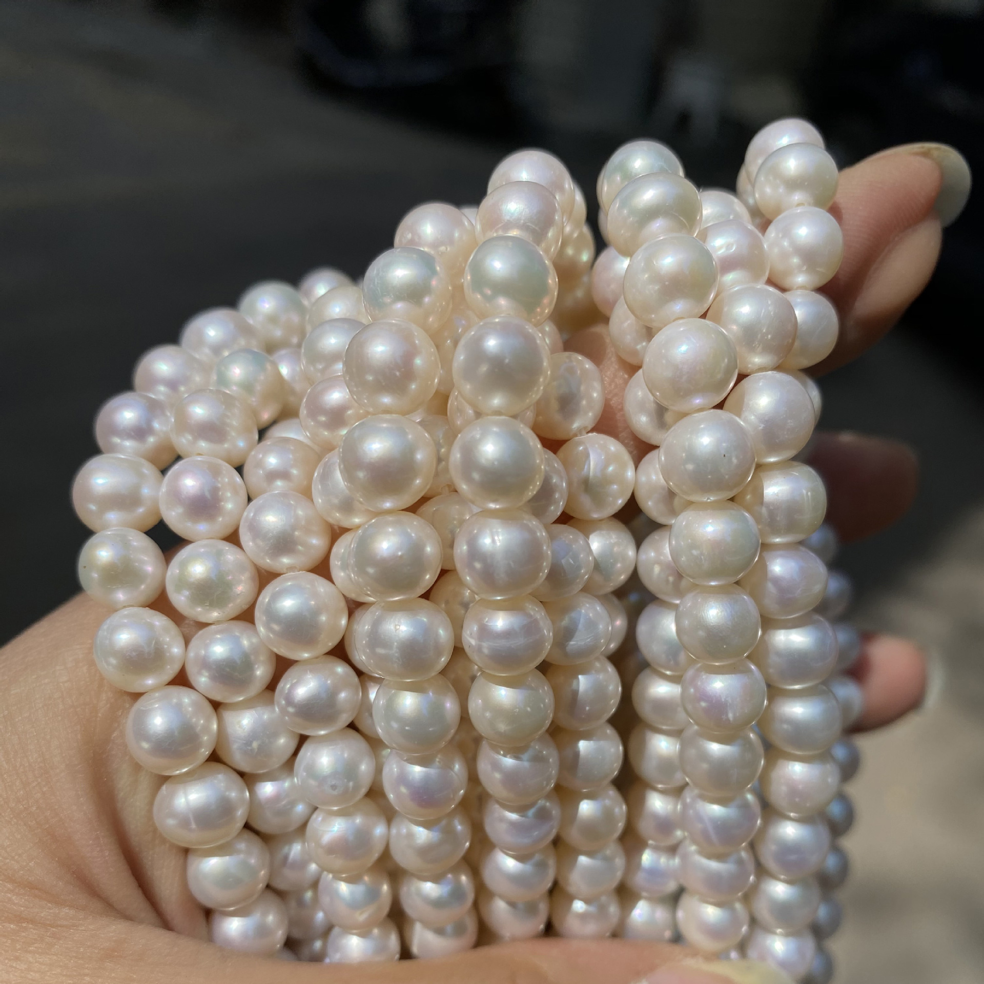 Holiday, Daily Occasion Pearl Material Ethnic Style Solid Color Pearl Beaded Necklace 1 Set