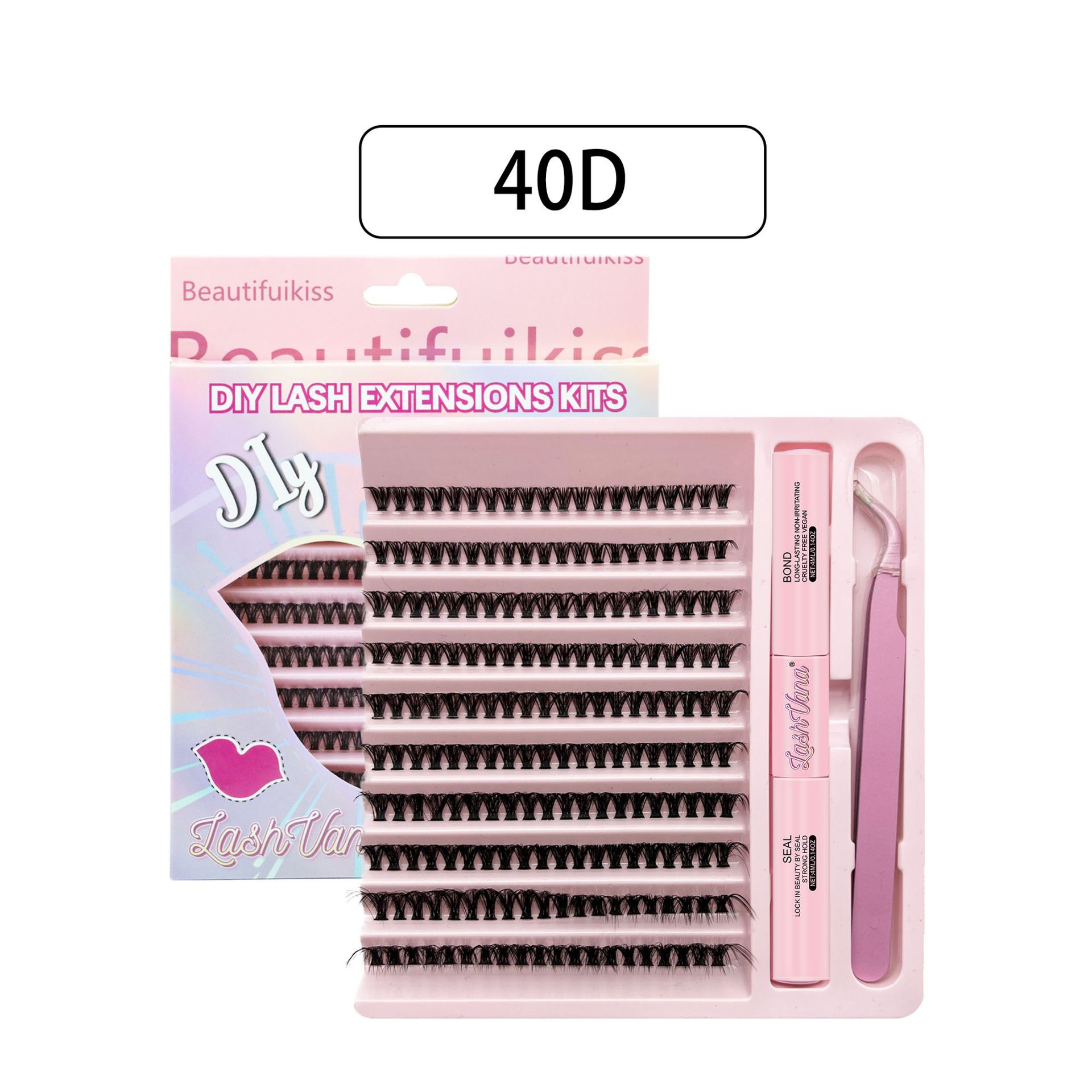 Set pestañas postizas estilo europeo/americano, tallo negro grueso gran capacidad, venta al por mayor.