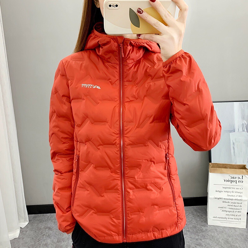 80 White Duck down Jacket Women's Lightweight Slim Warm Jacket Outdoor Hooded Windproof Versatile down Jacket Casual Clothing