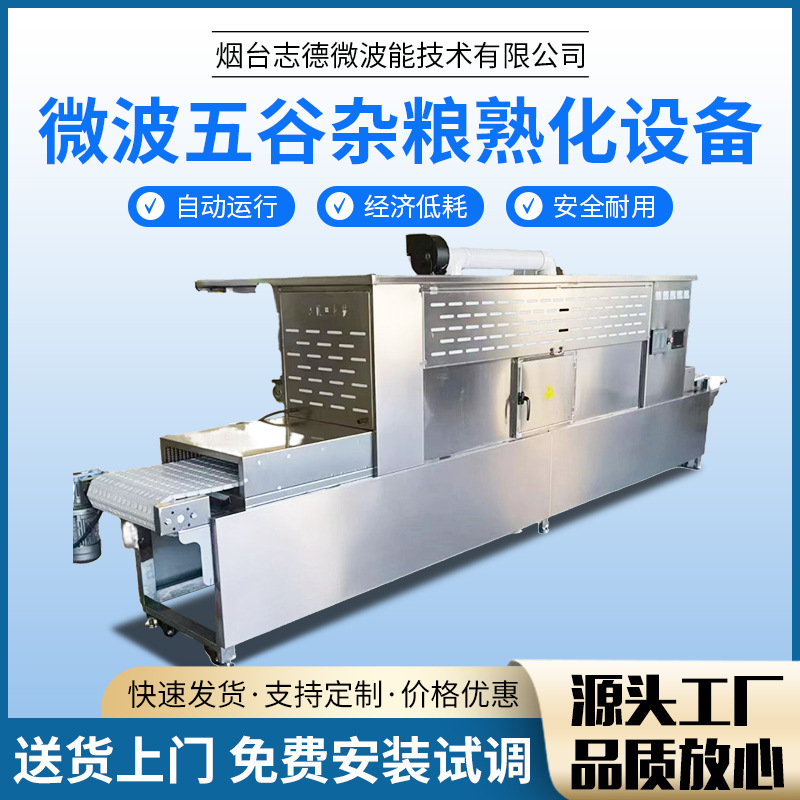 黑豆微波烘烤机 全自动黑豆微波熟化烘烤一体机 豆子微波熟化设备