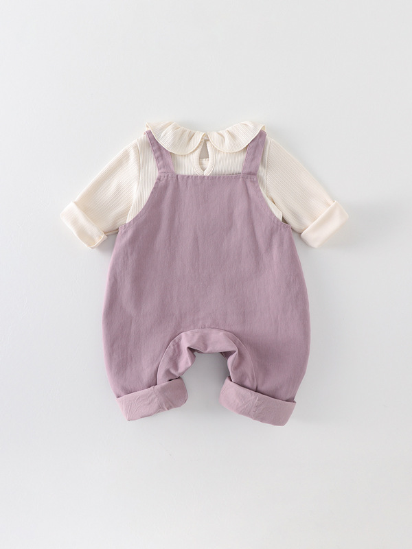 女宝宝衣服秋装背带裤套装婴幼儿春秋季外出服长袖洋气两件套|undefined