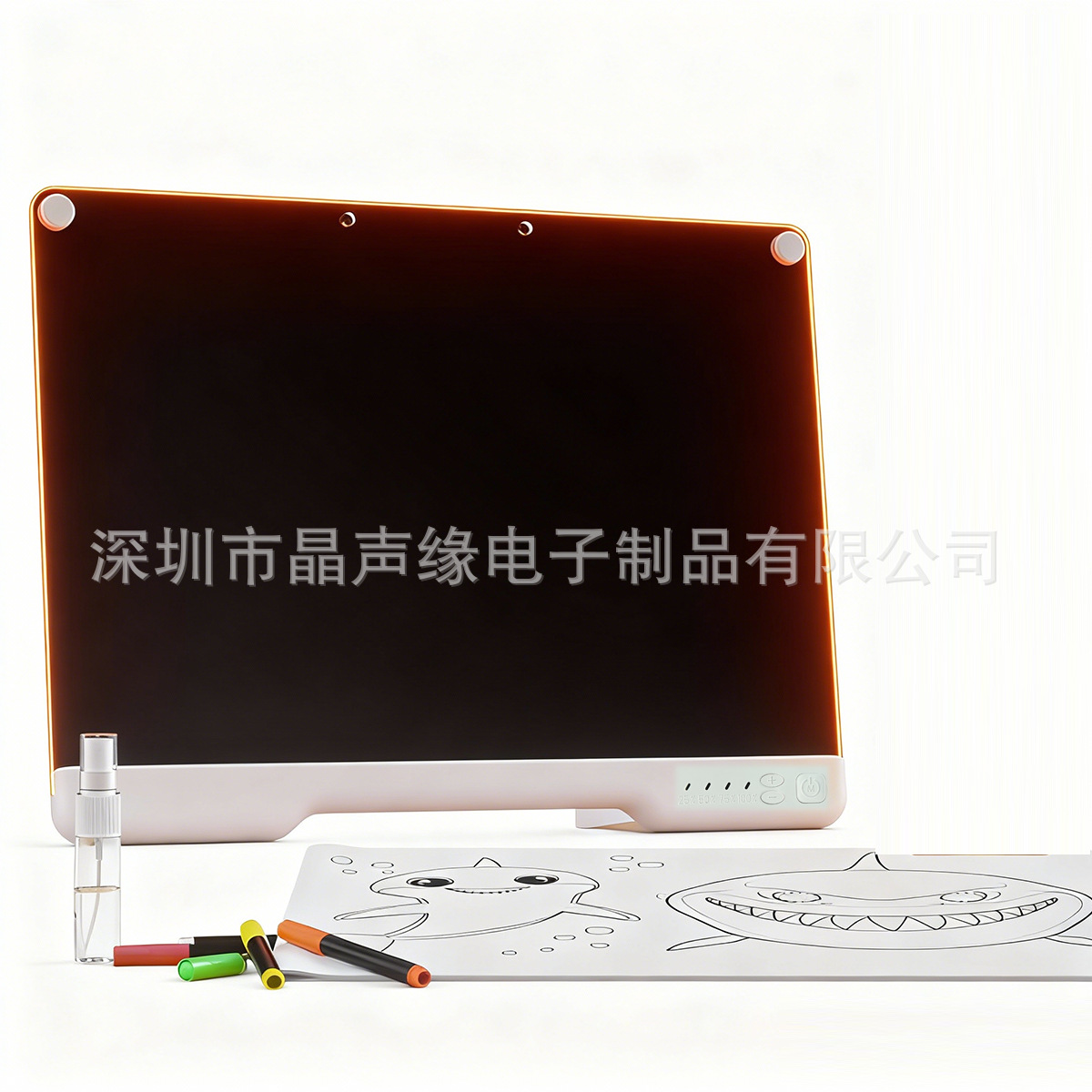 Batería estereoscópica transfronteriza para niños tablero de pintura acrílico tablero de escritura tablero de escritura recargable gran lámpara de noche